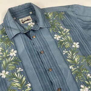 Milano Bay Bowling Hawaiian Shirt Men’s M Floral Havana Short Sleeve Polyester